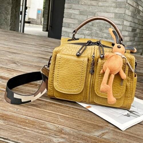 Soft Leather Bolsa Feminina Crossbody Shoulder Bags 2021 Womens Brand Bunny Pendent Tote New Luxury Handbags