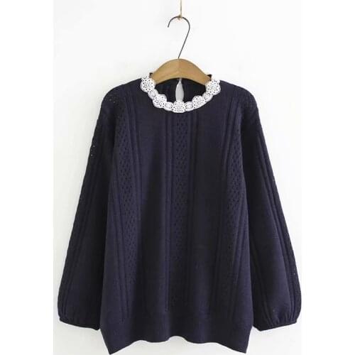 Plus Size Womens Sweaters Black Yellow Cute Lace Pullover Casual Ladies' Oversized Outwear sweaters turtleneck