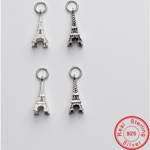 UQBing Geometric Vintage Eiffel Tower Women DIY Silver Color Charm Bracelet Necklaces Jewelry Findings