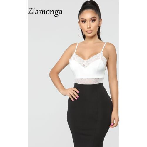 Ziamonga Satin Lace Bodysuit Women Sexy One Piece Backless Half Cup Bodysuits New Nightwear Skinny Rompers Womens Jumpsuit Mujer