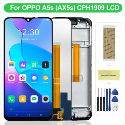 6.2'' Original For OPPO A5S CPH1909 / AX5S CPH1920 LCD Display Touch Screen Digitizer Assembly Replacement With Frame