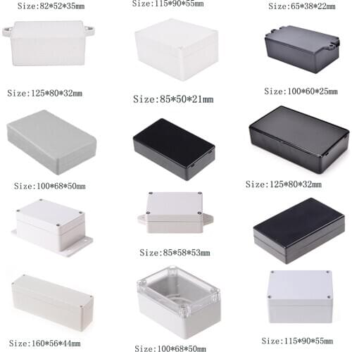 1PC New Hot Waterproof DIY Housing Instrument Case Plastic Electronic Project Box Electric Supplies Black White 9Styles