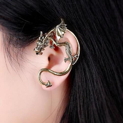 1 Pcs Creative Earrings Punk Fashion Dragon Style Ear Clip Creative Pop Dragon Earrings Cool Unisex Ear Accessories Exquisite