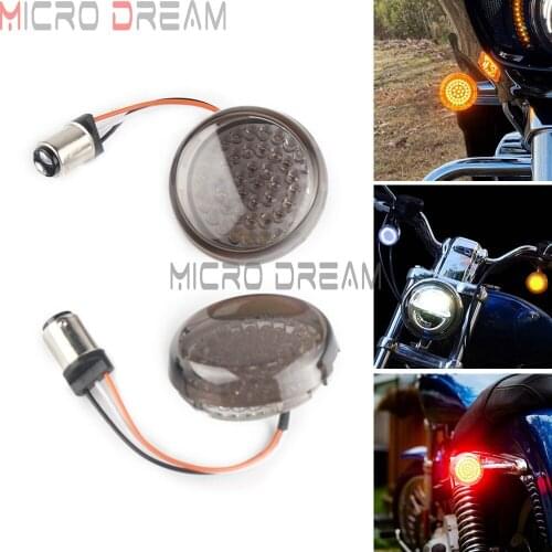 1157 LED Turn Signal Indicator Light for Harley Touring Electra Glide Road King Sportster Dyna FLSTF Bullet Lamp 2" Insert Light