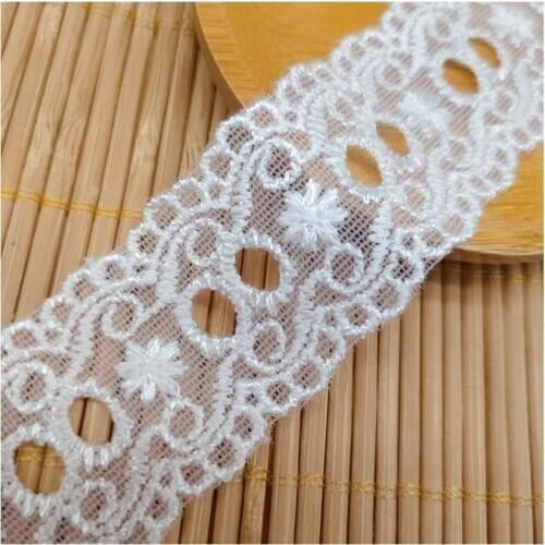 19 Yards white embroidery delicate polyseter hight quality delicate bridal dress lace belt trim border DIY sewing lace
