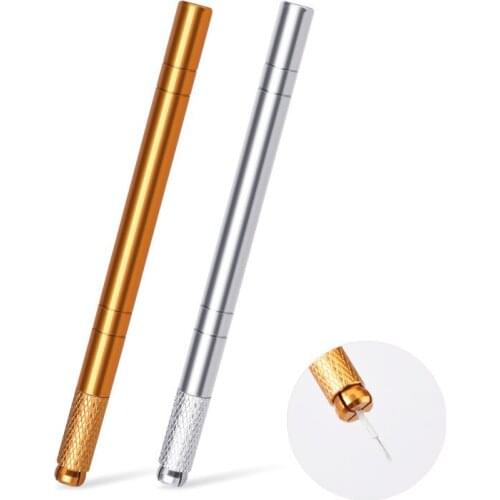 2pcs Professional Manual 3D Eyebrow Tattoo Microblading Pen Permanent Makeup Gun Tattoo Supplies for Tebori needles