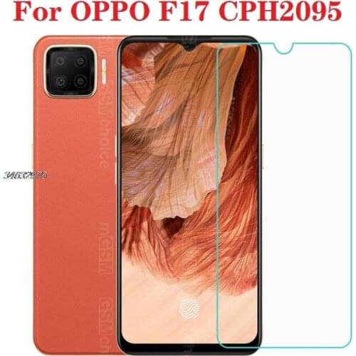 3PCS 9H 2.5D Tempered Glass Screen Protector For OPPO F17 CPH2095 Protective Film Clean Case