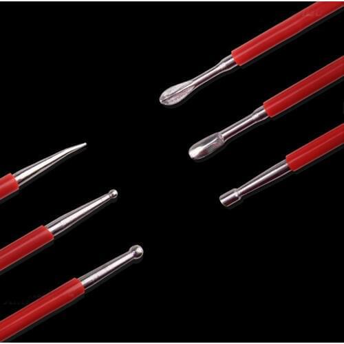 3 Pcs Clay Crimping Pen Craft Tools DIY Handmade Leather Stainless Steel Sculpture Pottery Tools Carving Indentation Pen