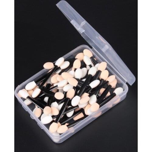 50/10pcs Sponge Stick Eye Shadow Applicator in Box Cosmetic Makeup Tools Double-head Eyeshadow Brush For Women Makeup Tool