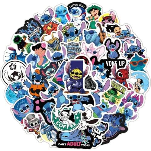 50pcs Variety Stitch Skateboard Travel Suitcase Phone Laptop Luggage Classic Stickers Home Decor Diy Kids Girl Toys