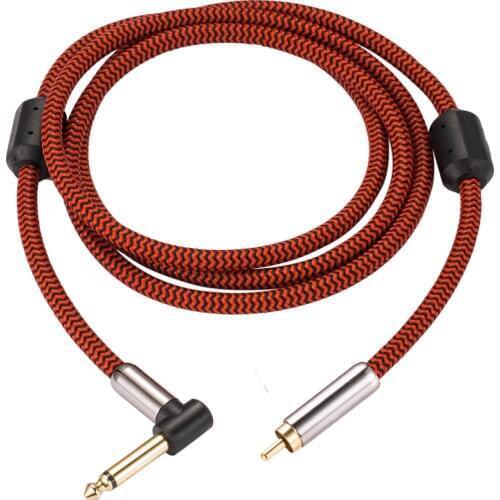 Premium Audio Cable Angle 1/4" to RCA Phono for Mixing Console Guitar Cable RCA to MONO 6.35 Double Shielded OFC 1M 2M 3M 5M 8M