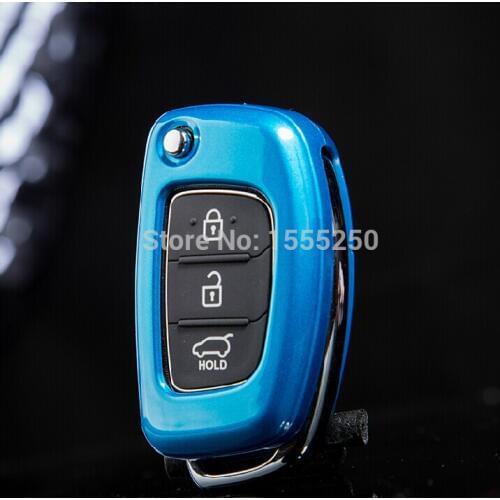 Auto key wallet cover key protective case for Hyundai ix35 Santafi IX45 Verna Solaris 2014-2016