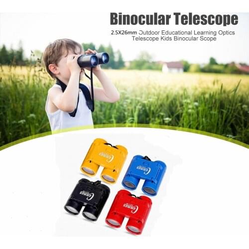 Binoculars HD 2.5 x 26 Telescope Children Colorful Telescope Fixed Zoom Anti-skid Portable Field glasses Gifts for Children