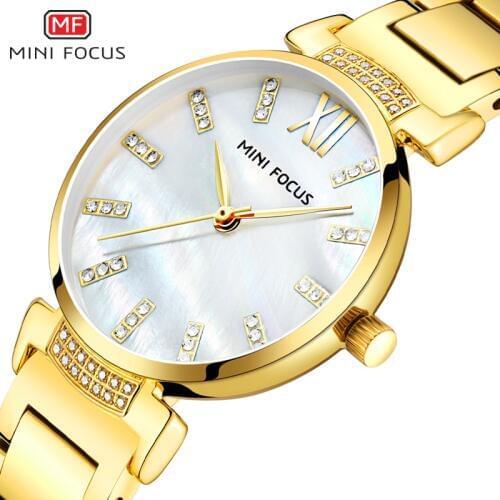 MINIFOCUS Gold Watch Women Watches Ladies Creative Steel Womens Bracelet Watches Female Clock Relogio Feminino Montre Femme