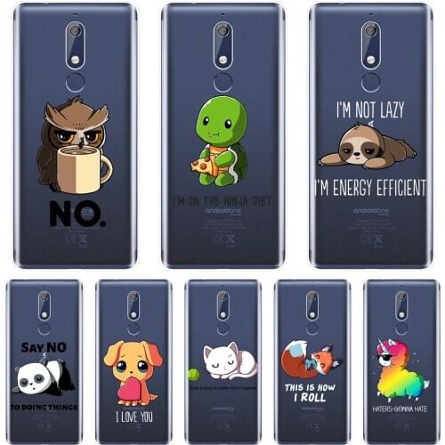 For Nokia 7.1 6.1 5.1 3.1 2.1 Plus Case Silicone Quotes Dog Cat Fox Panda turtle Pattern Back Cover For Nokia 3.2 4.2 Phone Case
