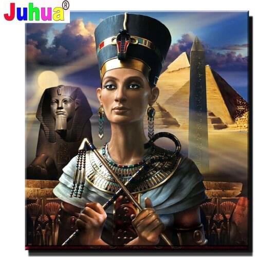 Egyptan Nefertiti Diy Diamond Painting cross stitch Gold pyramid girl mosaic embroidery Cleopatra Diamond Art Home decoration