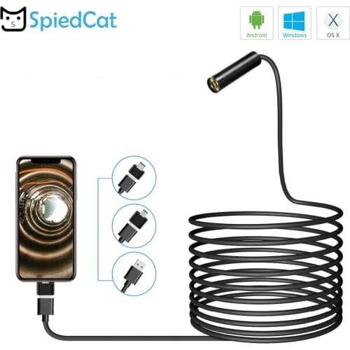 3in1 Android endoscope Camera 8mm 8 Leds Lens USB Borescope Tube 1/2/3.5/5/10M Snake Mini Cameras Micro Camera For Android PC