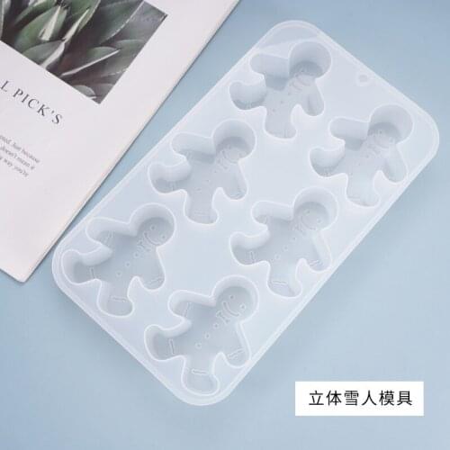 DIY Crystal Epoxy Mold Semi-dimensional Snowman Smiley Face Homemade Cake Set Pendant Silicone Mold