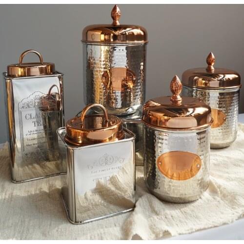European-American metal glass storage cans, coffee, tea cans, kitchen supplies, table decoration, kitchen decoration gifts