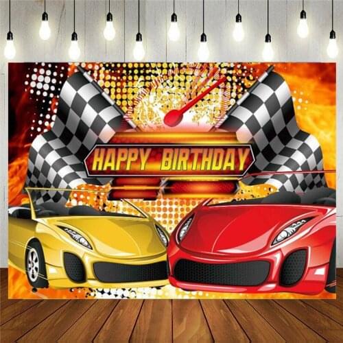 Racing Car Background For Birthday Party Decorations Theme Photography Backdrop Wallpaper Photo Booth Props