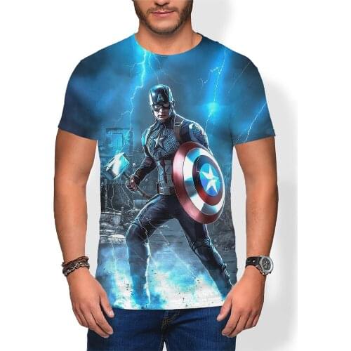 2021 Summer Captain America T Shirt For Kids Fashion Short Sleeve Men Oversized T-shirt 3D Printed Casual Male Tee Tops