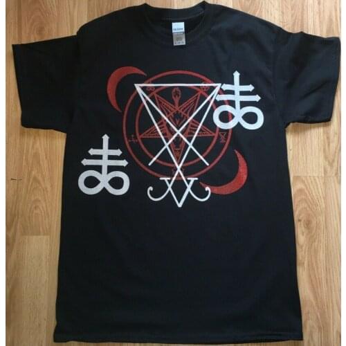 Lucifer Baphomet Satan Seal Printed T-Shirt. Summer Cotton O-Neck Short Sleeve Mens T Shirt New S-3XL