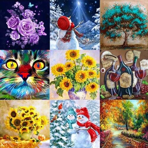 Hot 2020 5D DIY Diamond Painting Nature Full Round Drill Diamond Embroidery Landscape Picture Of Rhinestone Mosaic Decor Home