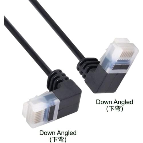 Cablecc Cat6 Ethernet Cable RJ45 Down Angled 25cm UTP Network Cable Patch Cord 90 Degree Cat6a Lan for Laptop Router TV BOX