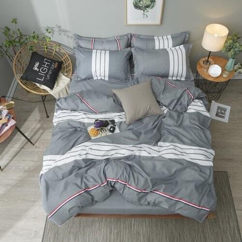 3/4pcs Stipe Bedding Sets Bed Linen Duvet CoverBed Sheet Pillowcase/Bed Set Polyester Geometric Soft Comforter