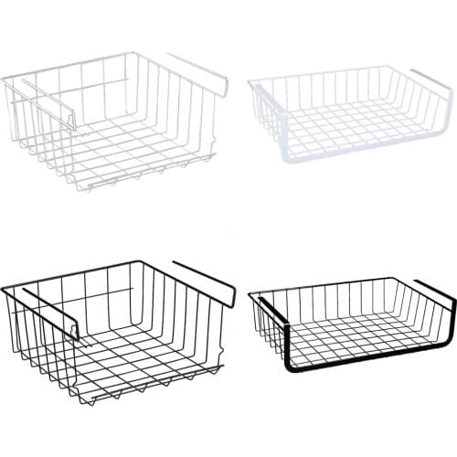 Refrigerator Storage Basket Kitchen Multifunctional Stackable Storage Rack Under Cabinet Shelf Basket Wire Rack Organizer