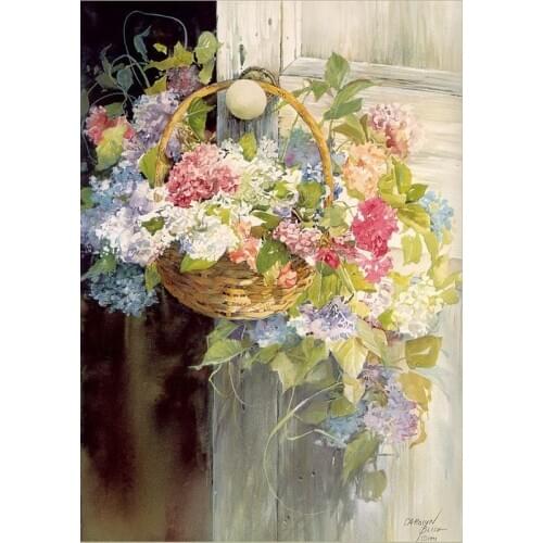 Fresh flower basket Handmade Needlework For Embroidery kits DIY Cross Stitch Kits Crafts 14CT Unprinted Home Decor wall Arts