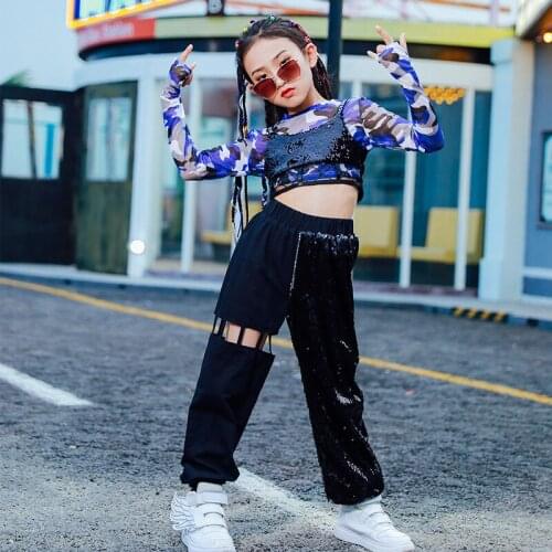 Cheerleader Costume For Girl Sequins Crop Tops Hip Hop Dance Wear Designer Clothing Dancer Outfits Jazz Apparel Dance DL6928