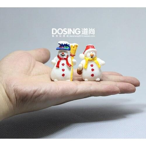 Miniature Christmas Snowman Decoration Christmas Eve Scene Props Doll Fairy Garden Accessories Action Figure Figurine Model Toys