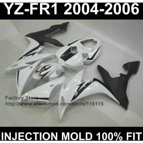 MOTOMARTS Fullset Bodywork for YAMAHA YZF R1 white fairings 2004 2005 2006 YZF1000 1 YZFR 04 05 06 fairing Full injection