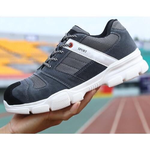 Mens Genuine Leather Steel Toe Safety Boots Puncture-Proof Anti-slip Work Shoes Casual Outdoor Light Breathable Sneaker For Men