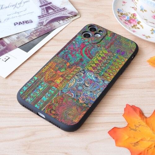 For iPhone Bohemian Wonderland Print Soft Matt Apple iPhone Case