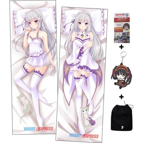 Hobby Express Emilia Re Zero Dakimakura Japanese Hugging Body Pillow Cover ADP68076
