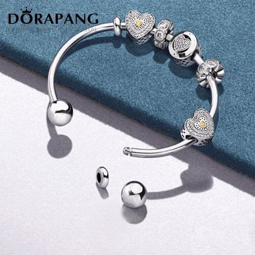 NEW New 2017 100% 925 sterling silver bead love charm crystal fashion suit with Fit bracelet diy bracelet lover gift
