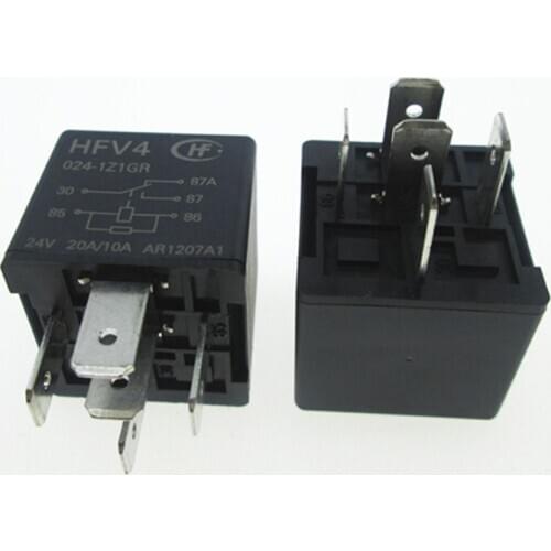 New auto car 24V relay HFV4 024-1Z1GR HFV4-024-1Z1GR HFV40241Z1GR 24V 24VDC DC24V 10A / 20A 5PIN