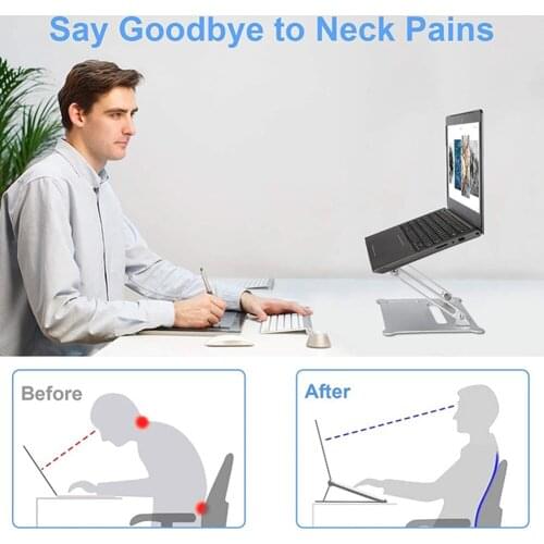 Laptop Notebook Stand Holder Adjustable Aluminum Stand Tablet Stands Riser Portable Light Weight for Home Office Travel Holder