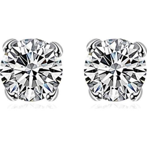 Hot Silver color 8MM AAA Zircon stud earrings fashion Designer jewelry engagement gift for women Factory Outlet