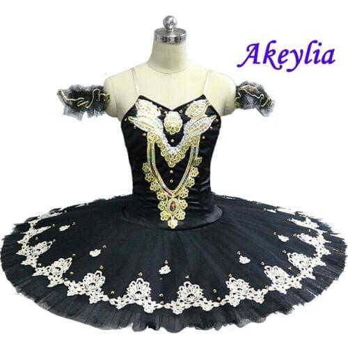 Professional tutu black women ballet pancake tutu International competition dress black adult ballet stage costume tutu for girl