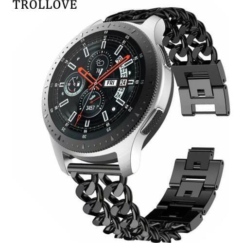 22mm Strap For Samsung Gear S3 Stainless Steel Wrist Bracelet Watchband Accessories Galaxy Watch 46mm Band Metal Chain Belt