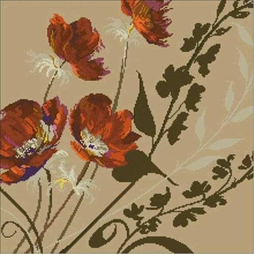 Poppy reflection patterns Counted Cross Stitch 11CT 14CT DIY Chinese Cross Stitch Kits Embroidery Needlework Sets