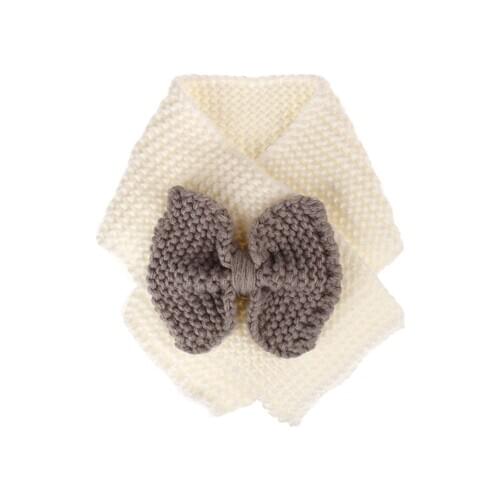 2020 Knited Cute Baby Scarf Winter Warm Solid Color Bow-Knot Plush Neckerchief Winter Outdoor Neck Warming Boys Girls Scarves