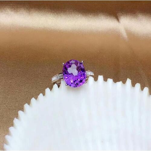 Shilovem 925 sterling silver piezoelectric amethyst Rings fine Jewelry women trendy party open classic gift new mj1012677agz