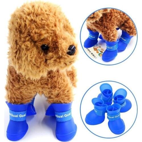 Pet Waterproof Shoes Outdoor Silicone Rubber Rain Dog Shoes Dog Boots Summer Dog Shoes
