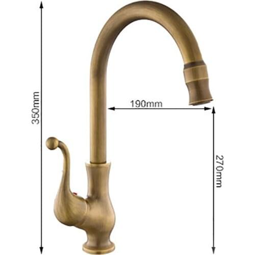 360 Degree Rotatry Basin Faucet Antique Kitchen Sink Faucet Ceramic Valve Spool Hot Cold Water Rotation Tap