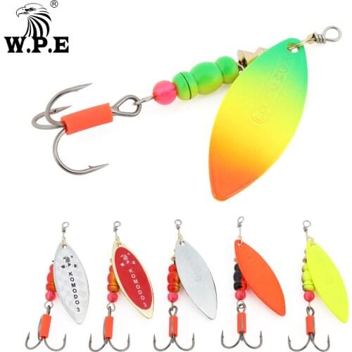 W.P.E 1pcs Spinner Lure 3#/4# 13g/18g Spoon Fishing Lure Fishing Baits Bass Pike Swim Bait Fishing Tackle Brass Metal Pesca