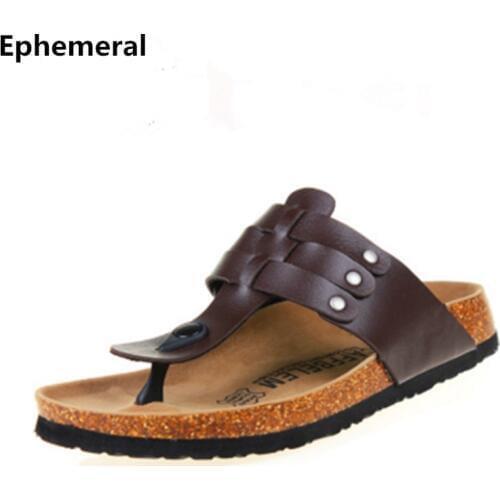Ladies And Man Wooden Shoes Flip Flops Flats Outdoor Beach Slippers Platform Patchwork Shoes With Buckles Plus Size 43 35 Summer